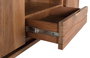 GINER Y COLOMER Mueble TV de madera de acacia natural y metal plateado